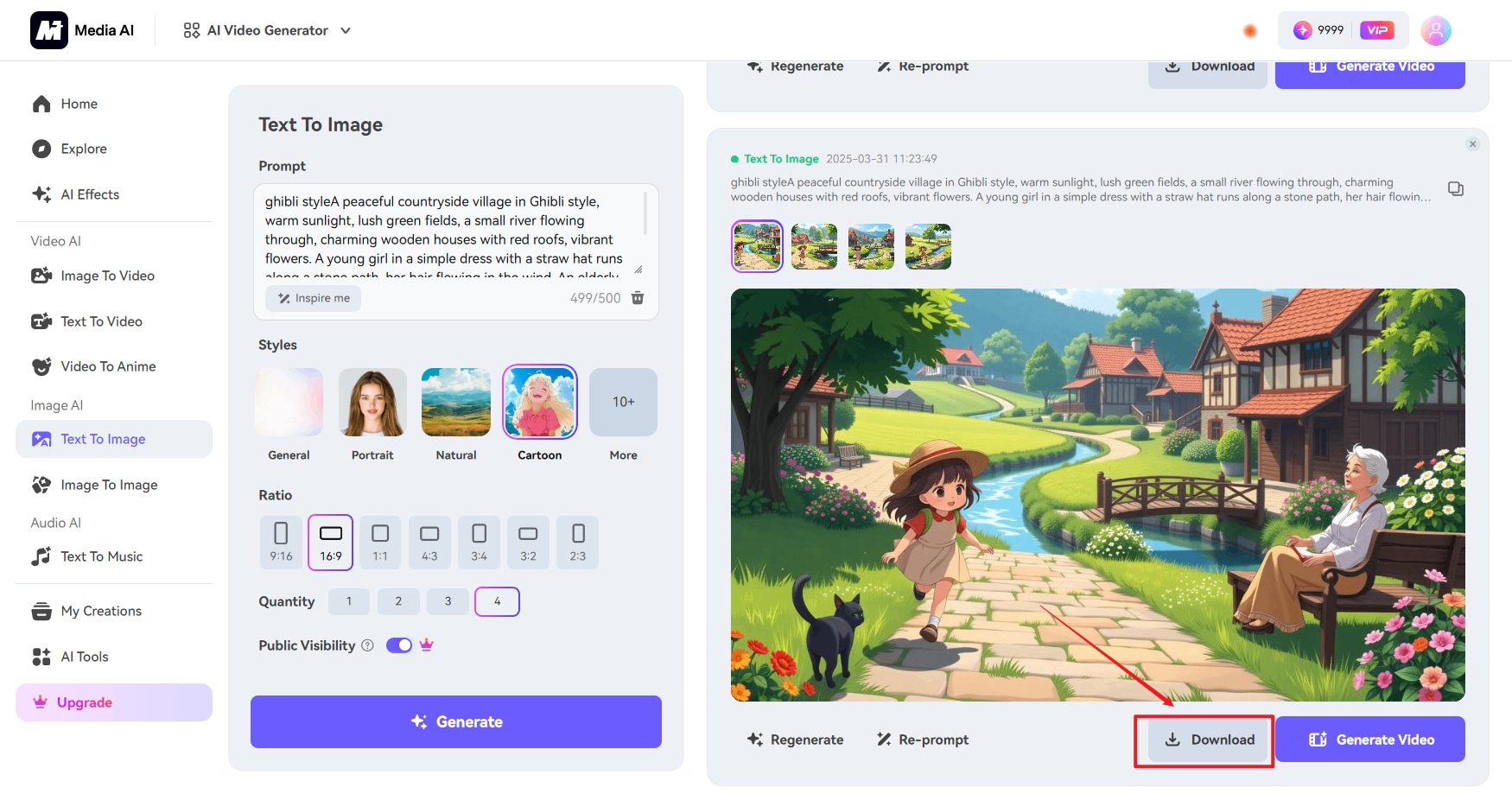 add prompt and download results
