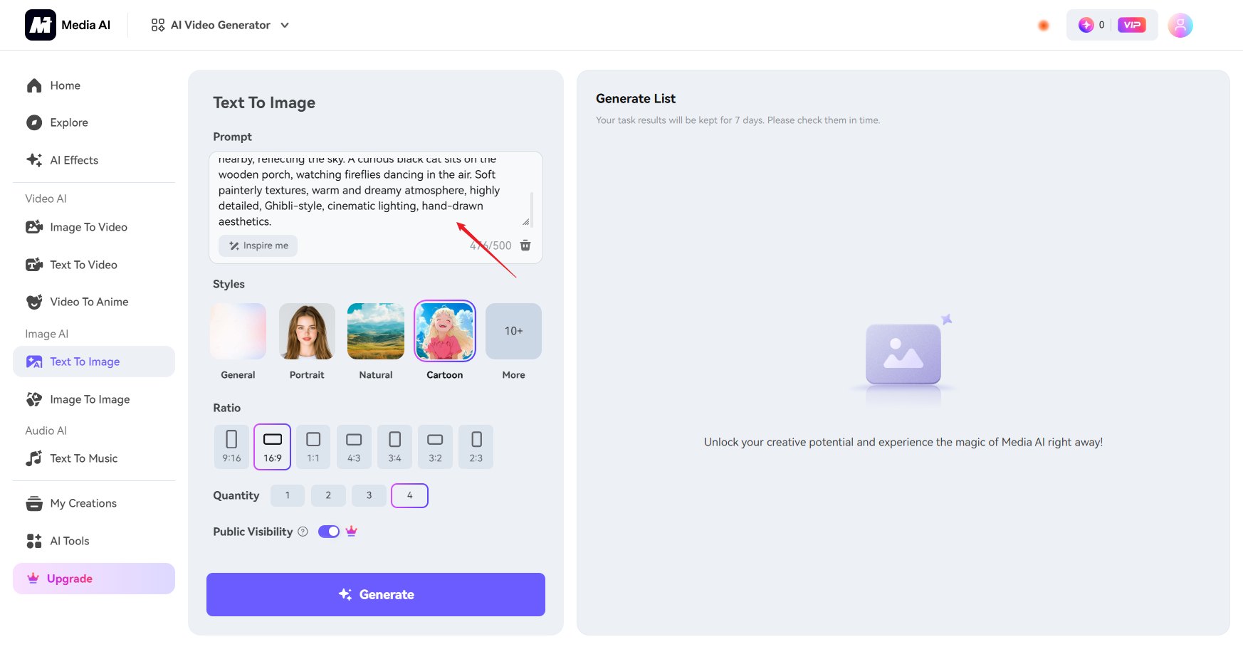 select aspect ratio and type