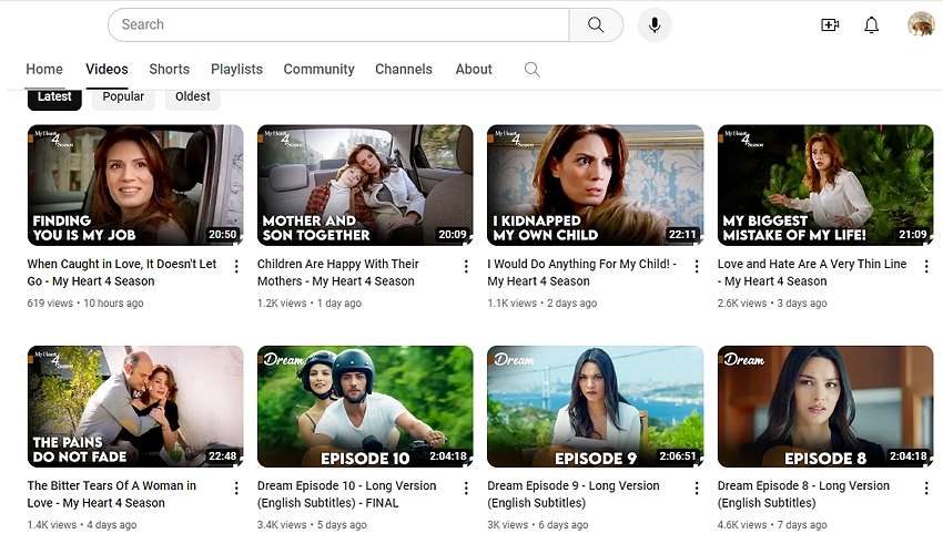 watch turkish series with english subtitles on YouTube